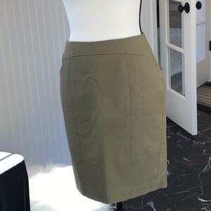Ann Taylor Green Pencil Skirt Knee-Length Work